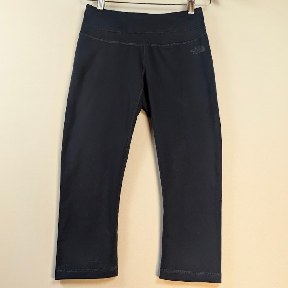 The North Face Capri Leggings Womens SMALL Navy Blue FlashDry EUC